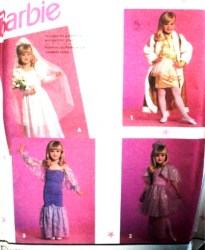 7430 SIMPLICITY GIRL DRESSUP BARBIE GOWN BRIDAL DRESS, GLOVES, HAT PATTERN 3-8